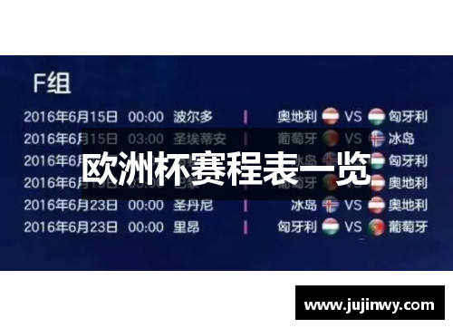 欧洲杯赛程表一览